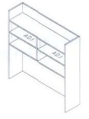 Hutch Medium Lip L1200xH1200xD300mm 2-Section L1