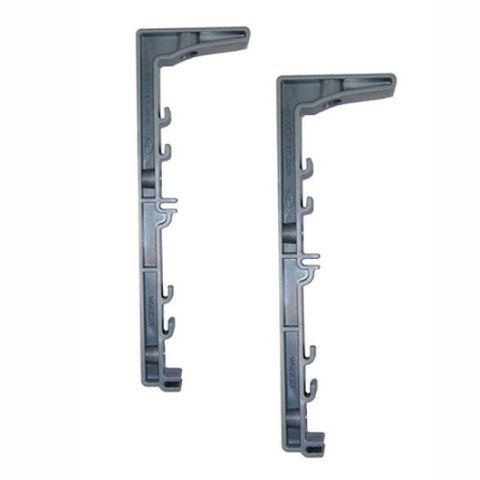Mounting bracket for grid wire baskets 2 tier pair Silver