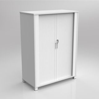 Tambour Cupboard H1250 x W900 x D450mm White