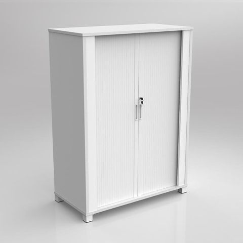 Tambour Cupboards - Melamine with PVC Doors