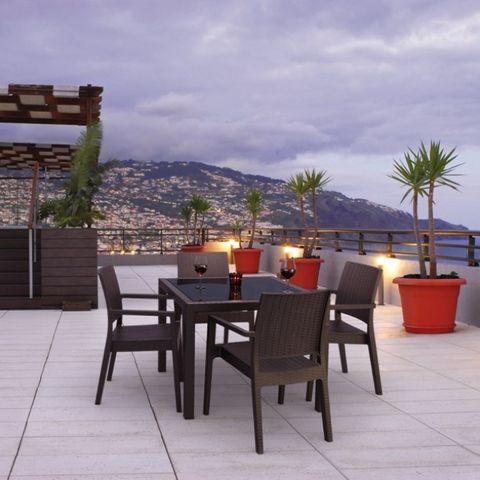 Ibiza 5 Piece Outdoor Setting, weather proof, Chocolate