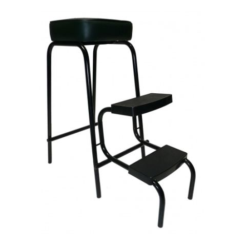 Step Stool  Powder coated frame Vinyl upholstered