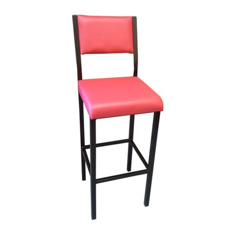 Stool with Back, 25mm square tube. Seat Height 750mm. 110kg