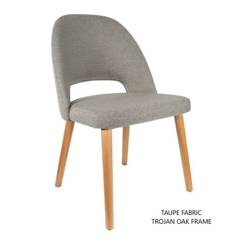 Semifreddo Chair Timber Legs Wov Fabric Trojan Oak 150kg