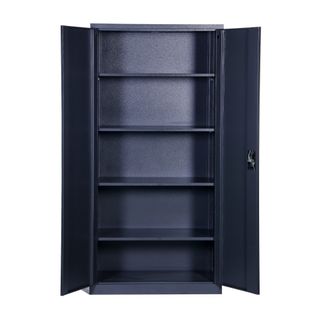 Stationery Cupboard H1850xW905xD460mm 4Sh Black