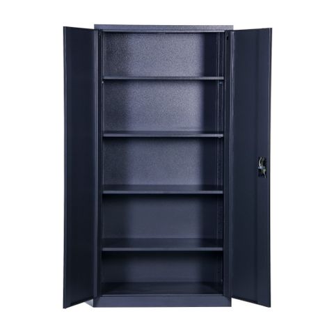 Stationery Cupboard H1850xW905xD460mm 4Sh Black