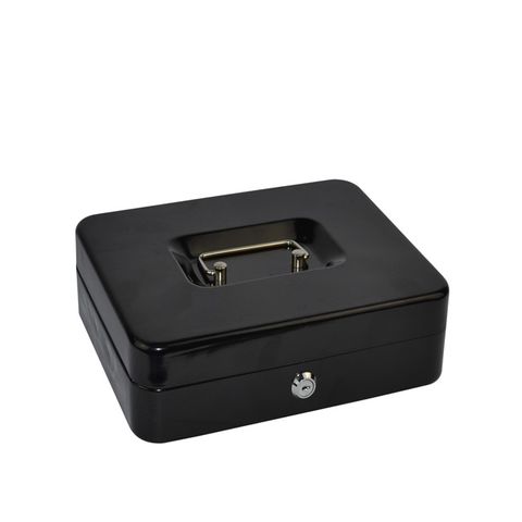 Metal Cash Box Black L200xW250xH85mm