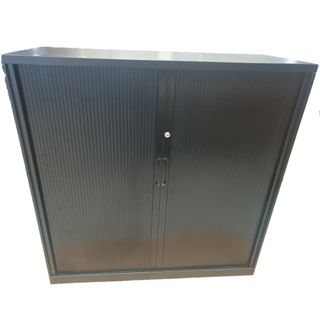 Tambour Cupboard H1000xW1200xD500mm 2Sh Black