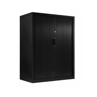 Tambour Cupboard H1000xW1200xD500mm 2Sh Black