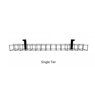 Wire Grid Basket 1tier L950x50mm & 2 Mount brackets Black