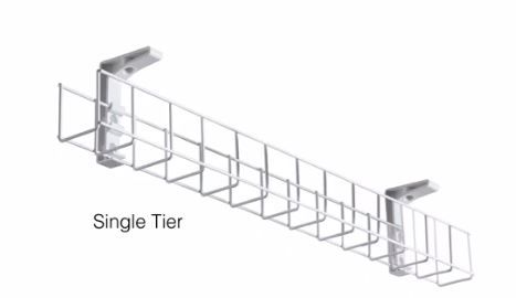 Wire Grid Basket 1tier L950mm  & 2 Mount Brackets White