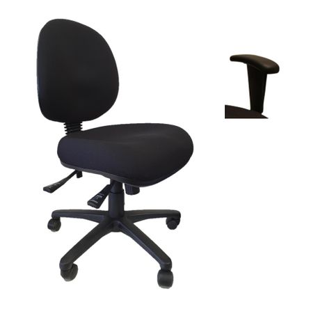 Grace Medium Back Office Chair, Adjustable Arms, 110kg