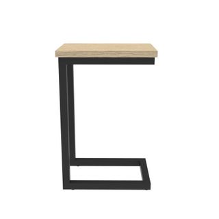 Eternity Side Table Black Frame & Oak Top, Boxed