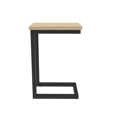 Eternity Side Table Black Frame & Oak Top, Boxed