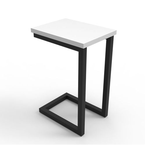 Eternity Side Table Black Frame & White Top, Boxed