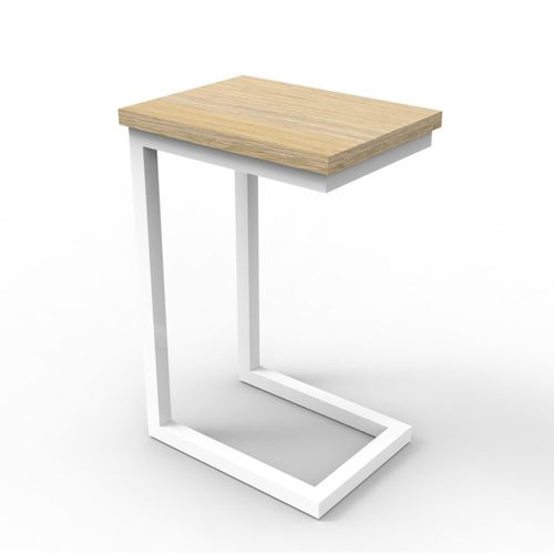 Eternity Side Table White Frame & Oak Top, Boxed