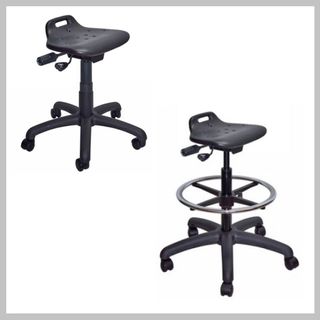 PU Industrial Sit Stool 200 Gaslift Black 110kg