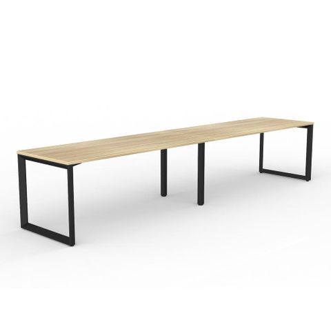 Anvil Single Sided Desk 2 Users 3000x800mm Blk L2