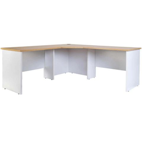 Logan Corner Desk 1800 x 1800 x D600 x H730mm Oak/ White