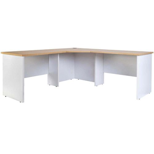 Logan Corner Desk 1800x1800xD600xH730mm Oak/ White