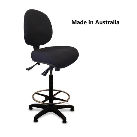 Drafting chair without cheap arms