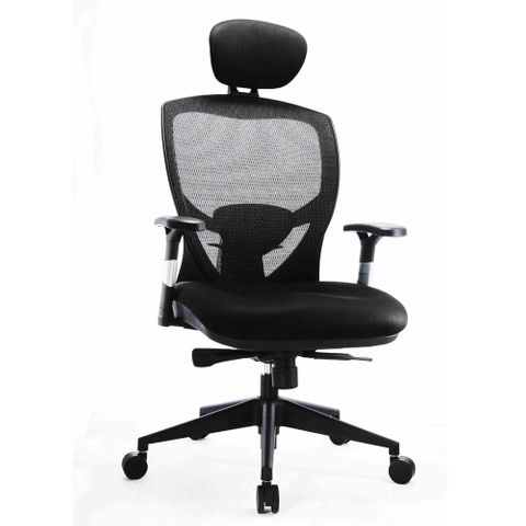 Venus Mesh Chair Arms Syncro Black. Polish Base