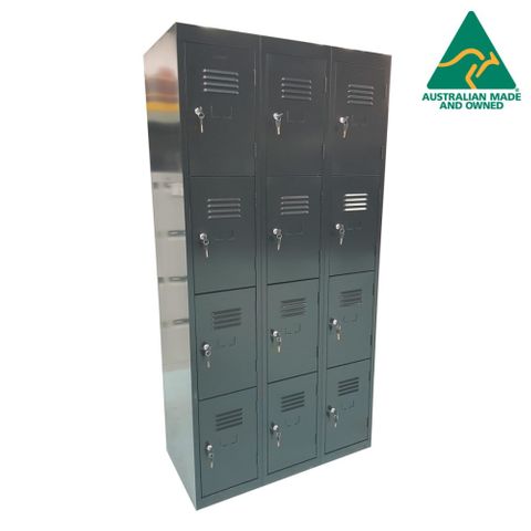 Statewide Locker 12 Doors - 4 Tier/ Bank of 3