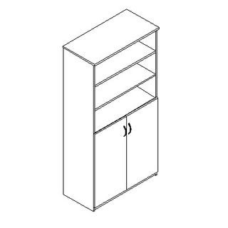 Half Door Storage Cupboard H1800xW900xD450mm L1