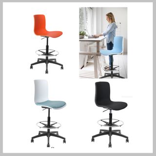 Acti Drafting Chair Blk Base PP Shell 110kg