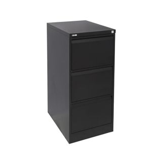 GO 3 Dr Filing Cabinet H1016xW460xD620mm Black Ripple