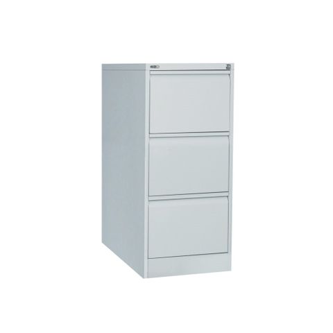 GO 3 Dr Filing Cabinet H1016xW460xD620mm Silver Grey