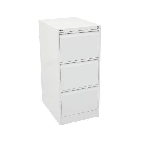 GO 3 Dr Filing Cabinet H1016xW460xD620mm White Satin