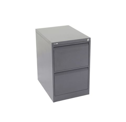 GO 2 Dr Filing Cabinet H705xW460xD620mm Graphite Ripple
