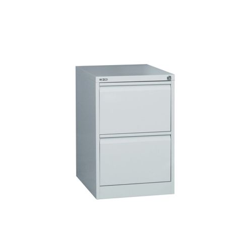 GO 2 Dr Filing Cabinet H705xW460xD620mm Silver Grey