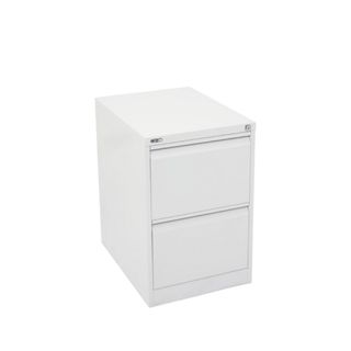 GO 2 Dr Filing Cabinet H705xW460xD620mm White Satin