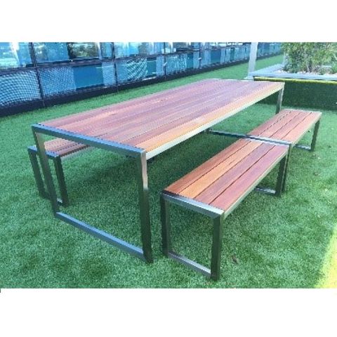 Apple Outdoor Setting 1200x600xH720 Stainless/Modwood