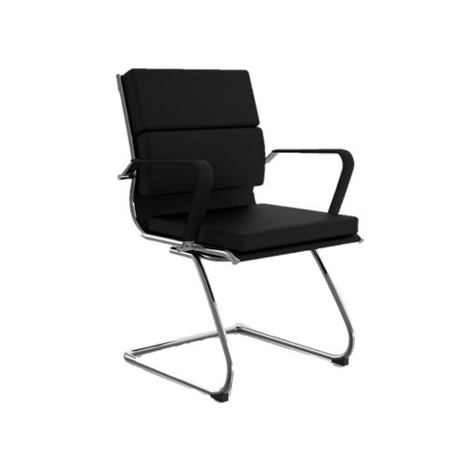 Mode Mid Back Cantilever Guest Chair 140kg Black PU