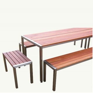Mango Outdoor Table/Bench Setting L1200 SS/Modwood