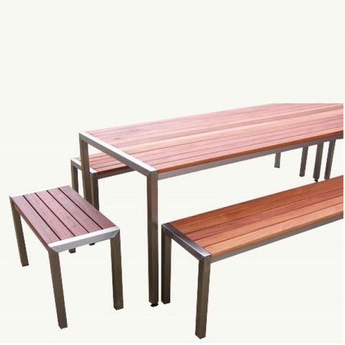 Mango Outdoor table 1200x650x720 & 2 bench SS/Modwood