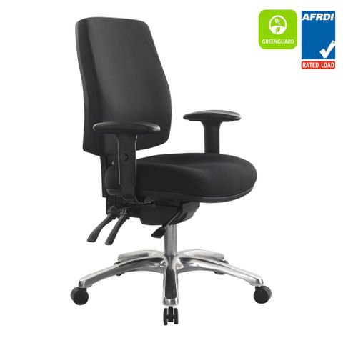 Roma High Back Chair 24/7 Arms Pol base 160Kg Black