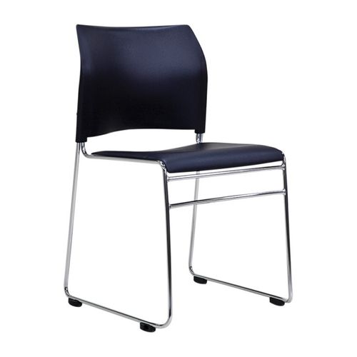 Maxim Visitor Chair Sled Upholstered PU Black 150kg