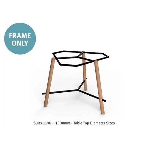 IDEO Meeting Table Frame Rd Oak M suits Dia 1100-1300mm