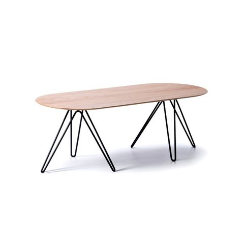 Sena Table 1200x500mm H405mm Black w solid Oak Top