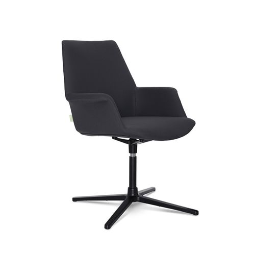 Boston Swivel Chair with 4-way base Upholstered Charcoal 120kg