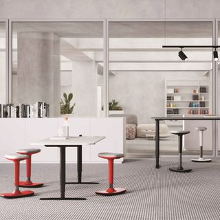 Leo Perching Stool Black w/upholstered Seat 120kg F1