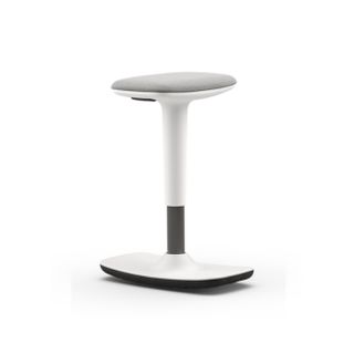 Leo Perching Stool White w/upholstered Seat 120kg F1