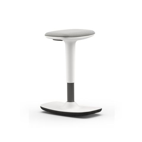 Leo Perching Stool White w/upholstered Seat 120kg F1