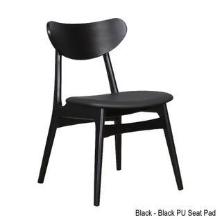 Finland Dining Chair Timber Frame, Blk/ Blk PU Seat