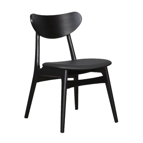Finland Dining Chair Timber Frame, Black Stain &  PU Seat