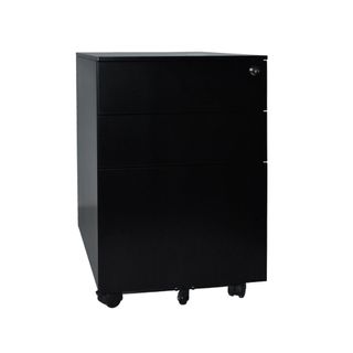 Mobile Pedestal 2S+1F H600xW390xD500mm Black Satin